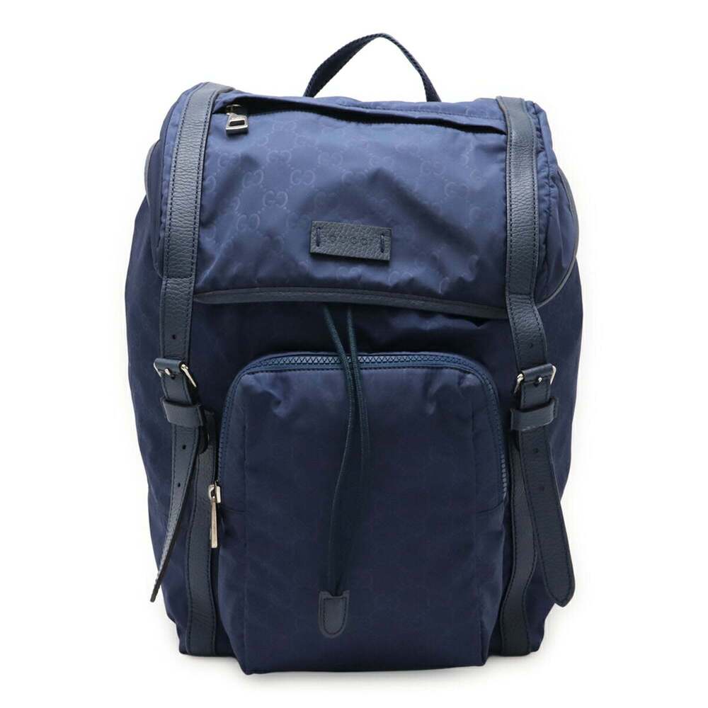 GUCCI Authentic Blue Leather Backpack - Picture 2 of 9